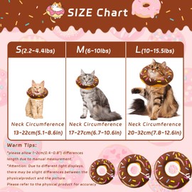 Seyezo Cat Cone Collar Soft, Adjustable Cat Recovery Collar for Small Medium Large Cats, Cute Donut E Collar After Surgery, Cone for Cats to Stop Licking Kitten Cones (Donut Brown, Medium)