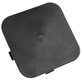Deltech Manufacturing 4" Square Light Pole Top Cap Rounded Corner (3/4" Radius)- Black Plastic