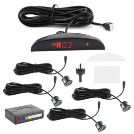 Sensores de aparcamiento Monitor de de para coche DC 12V Reversin Detector de respaldo con 4 sensores Pantalla LED