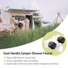Square-White Dual-Handle RV Shower Faucet with Shower Diverter for Camper