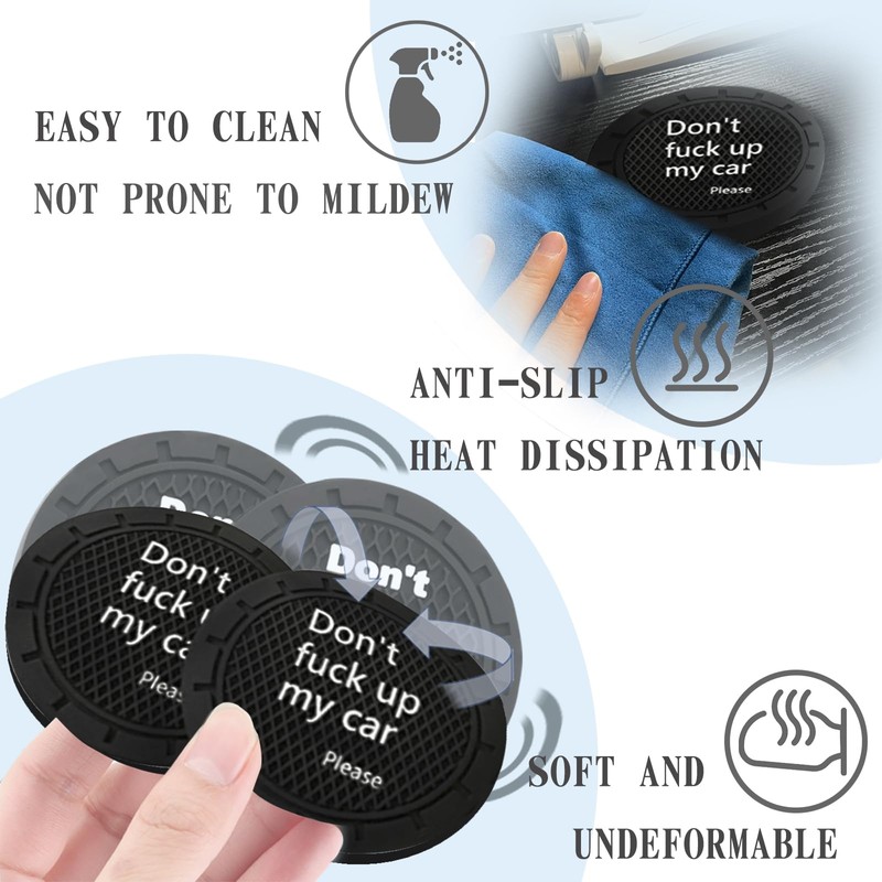Luminuti 2 Pcs Car Cup Holder Coaster, Car Cup Holder