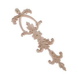 MUXSAM 1Pc Long Wood Onlay Applique for Furniture Wall Home Decoration, B-27x8.5cm/10.63"x3.35", Hand-Carved Unpainted Corner Trim Frame Decoration