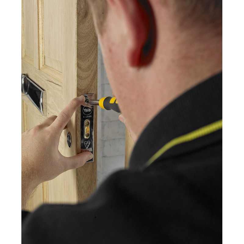 Yale 5 Lever Mortice Sashlock, High Security, Polished Brass, 3