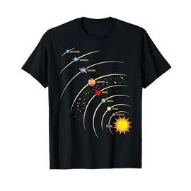 Solar System Shirt Planets & Orbit Educational Astrology Tee T-Shirt