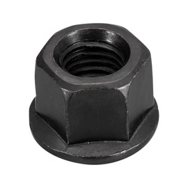 sourcing map M14 Flange Hex Nut, Grade 10.9 Carbon Steel Black Oxide Finished Hex Flange Nut for Machinery