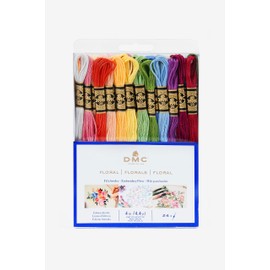 DMC - Mouliné Yarn Pack Floral Mix, 100% Cotton - 24 Strands Mouliné Spécial Art. 117MC, Each 4 m Long | Made in France