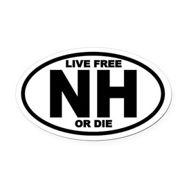 CafePress New Hampshire Live Free Or Die Oval Car Magnet, Euro Oval Bumper Magnet