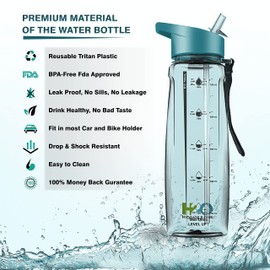 HYDRATE 2.ONE Drinking Bottle with Straw, BPA-Free, 750 ml with Cleaning Brushes, Tritan Water Bottle, Leak-Proof, Reusable Sports Bottle for Adults and Children, School