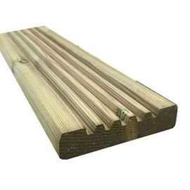 Pressure Treated Decking Board 100mm x 22mm (95mm x 19mm) (Pack of 5) (2.4m Lengths)