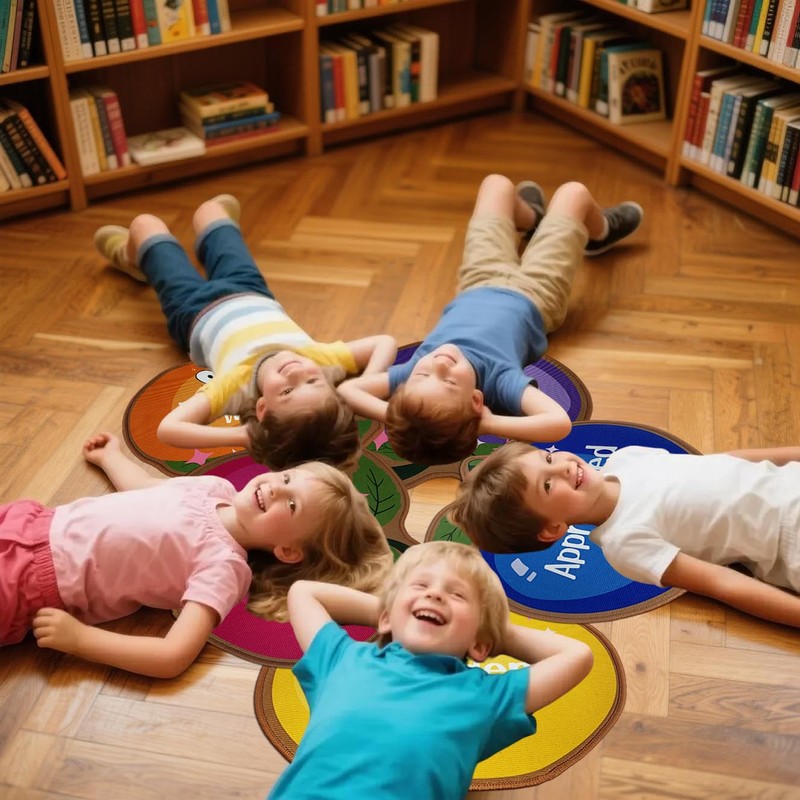 yueyaer 12 Pcs Kids Carpet Circle Seats,16" Kids Classroom Rug