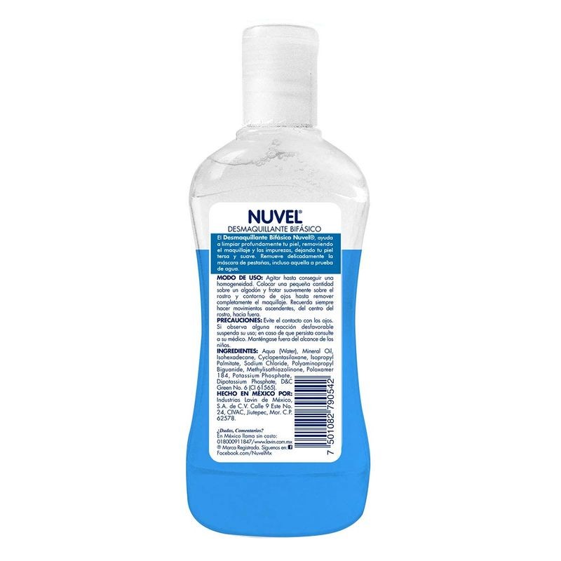 Desmaquillante Bifásico Nuvel 125ml