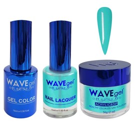 WAVEGEL Soak-Off Gel, Nail Lacquer & Acrylic/Dip Powder Matching Set - Royal Collection - #094 It's Teal And Real!