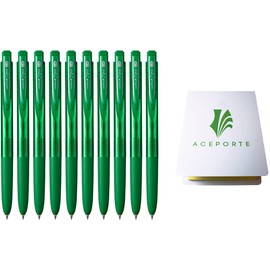 Uni-Ball Signo RT1 0.28mm - Smooth Ink Flow Gel pen, Retractable Gel Ink Pen, Ultra Micro Point, Green - Pack of 10, Sticky Notes Value Set