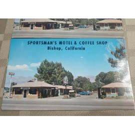 Bishop, CA California  SPORTSMAN'S MOTEL & COFFEE SHOP Roadside ca1950s Postcard
