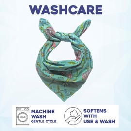 AVKA Studio 100% Cotton Unisex Bandanas for Men & Women, Turquoise Womens Bandanas, 22 Inch Large Size, Pure Cotton Men Hair Bandana, Multipurpose 2 Piece Pack