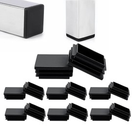 Zaky Lamella Plugs for Rectangular pipe 80x60 mm End Caps Rectangular Made of PE Plastic - Pipe Plugs for Covering Steel Pipe Stainless Steel Pipe Aluminium Pipe Black 8 pieces