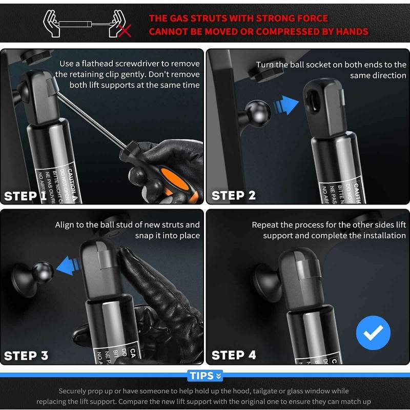 A-Premium Tailgate Rear Trunk Lift Supports Shock Struts Compatible with