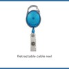 PCL Media ltd Blue Retractable Badge Reel with Carabiner Clip