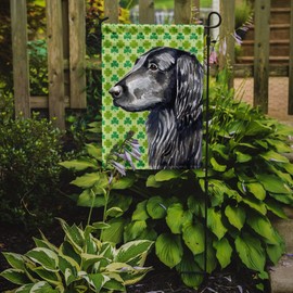 Caroline's Treasures LH9186GF Flat Coated Retriever St. Patrick's Day Shamrock Portrait Garden Flag Mailbox Flag Decorative Yard Flag Banner Outside Patio Artwork Yard Flower Beds, Garden Size, Multi