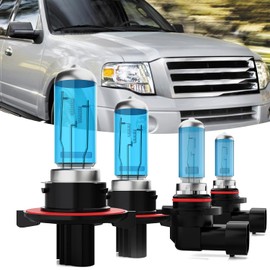 TTDBDAN Halogen Headlights Fit for Ford Expedition 2007-2014 Headlight Bulbs,9008/H13 High/Low Beam + 9145/9140 Fog Light Bright Light Combo,Plug And Play,Pack of 4 (Ford Expedition 2007-2014)