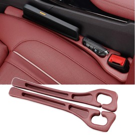 Mtverver 2PCS Car Seat Gap Filler Organizer with Phone Holder,[Upgrade Version] Car Seat Gap Organizer for Prevent Falling,Essential Car Accessories Car Side Seat Gap Filler (Claret)