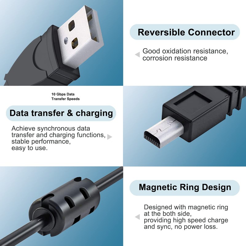 Replacement Nikon Camera UC-E6, UC-E16, UC-E17, UC-E23 USB Cable Transfer