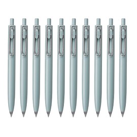 Mitsubishi Pencil UMNSF05F.6 Gel Ink Ballpoint Pen, Uni-Ball One F, 0.5 mm (0.5 mm), Leaf Drops (F) (Green) [Bulk Purchase Set of 10]