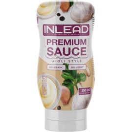 INLEAD - Premium Sauce - Light Sauce | 80% Less Calories & 90% Less Sugar | Perfect for Dieting | Low Calorie Diet | Vegan | Gluten Free | Lactose Free - 350 ml (Aioli Style)