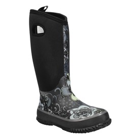 ROPER Womens Barnyard 12 Inch Floral Round Toe Rain Casual Boots Mid Calf - Black - Size 9 B