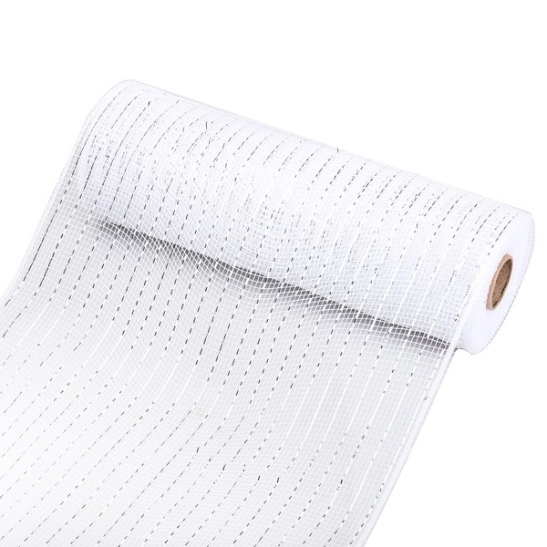 XNHIU White Poly Mesh Ribbon 10 Inches x 10 Yards