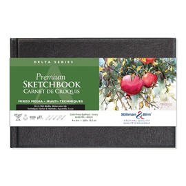 Stillman & Birn Delta Series - Hardbound Sketchbook - Landscape - 9 x 6-270gsm Ivory Paper - - Cold Pressed - Mixed Media - Made in The USA