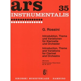 ロッシーニ: 序奏、主題と変奏/シコルスキ社/ピアノ伴奏付/クラリネット・ソロ