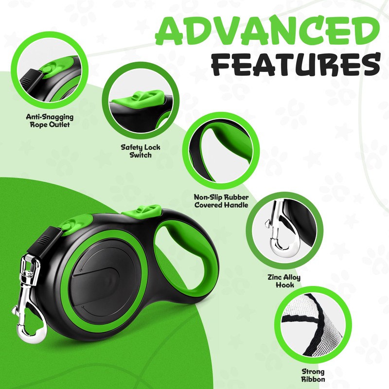 Retractable & Extendable Dog Lead/Leash, 8m Extra Long for Medium