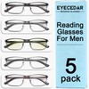 5-Pack Reading Glasses Men Metal Frame Spring Hinges with Computer