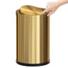 2.4 Gallon Brass Gold Bathroom Trash Can, Fancy Waste Basket