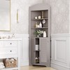 RiverRidge, Taupe Ellsworth Tall Corner Bathroom Storage Cabinet