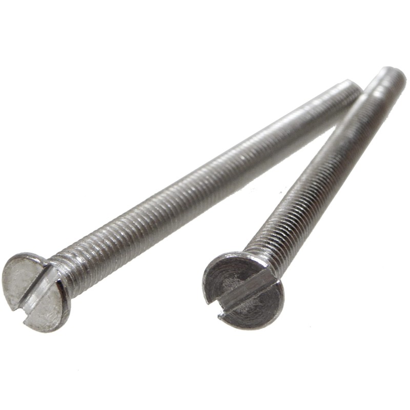 10 x M3.5 Chrome 50mm Long Screws - Flat Slotted