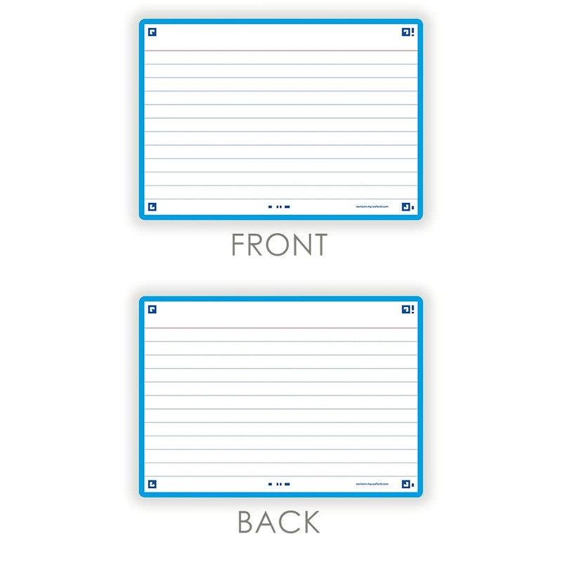 Flash Cards, Ruled with Turquoise Frame, A6, Pack of 80