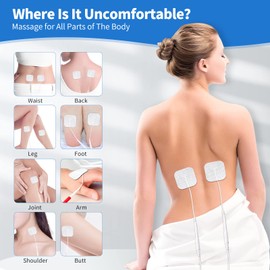 ONEVER TENS-Maschinen-Pads, ONEVER 40 Stück Zehn-Elektroden-Pads 50 x 50 mm Ersatz-Elektrodenpads, selbstklebende TENS-Maschinen-Pads mit nicht reizendem Design, TENS-Pads für Elektrotherapie, lindern