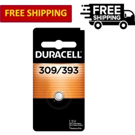 Duracell 309/393 Silver Oxide Button Battery 1.5 Volt Battery, 1 Count