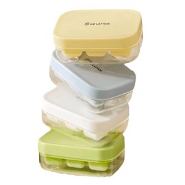 Ice Cube Trays Durable Stackable Ice Trays for Freezer Silicone Easy-Release and Flexible Ice Maker for Cocktail, Coffee, Beer, Soup (Green)