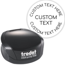 Custom Self-Inking Round Pocket Stamp - Black Case - 1-3/16" (30mm) - Portable Stamp for Business, Office and More