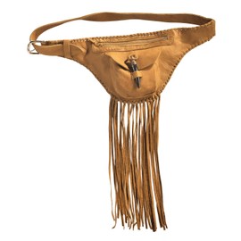 Kobler Leather Women's Fringe Fanny Pack - FANNYFRING-TAN One Size