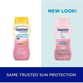 Coppertone Waterbabies Sunscreen Lotion Spf 50, Water Resistant Sun Protection for Babies, Gentle Sunscreen Face and Body Lotion for Baby, 237 ml.