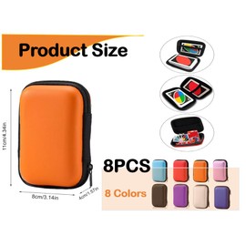 Hitopin 8 Pieces Playing Cards Case, Playing Card Box Storage, Plastic Portable Card Cases, Playing-Card Game Holder Case, for Standard Size Cards, Headphones Data Cable Storage, Easy to Carry