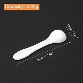 uxcell 100Pcs Teaspoon Micro Scoops 0.25g Mini Powder Scoops Mini Measuring Spoons for Measuring Cosmetics Powders Coffee, White
