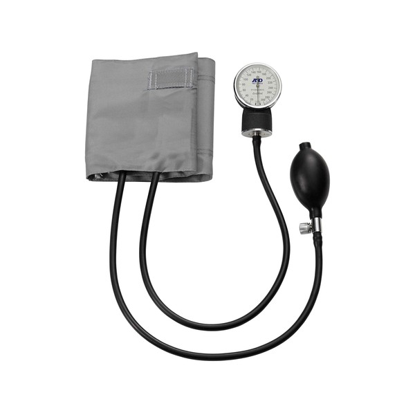 A&D Medical Professional Aneroid Sphygmomanometer UA-101 with Stethoscope & Adult Cuff (25-36cm / 10-14" Range), Blood Pressure Machine with Latex Bulb, Release Valve, Calibration Key & Case