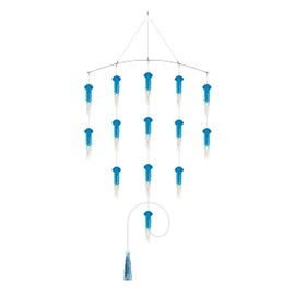 BLUEWING 36in Fishing Soft Squid Spreader Bar Offshore Fishing Spreader Bar with 9in Soft Squid and Big Game Trolling Lure for Wahoo Tuna Marlin Mahi Mahi, Blue