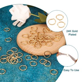 Craftdady 100pcs 12mm Gold Open Jump Rings Stainless Steel Split Rings Connectors 1.2mm Thick for DIY Jewelry Making