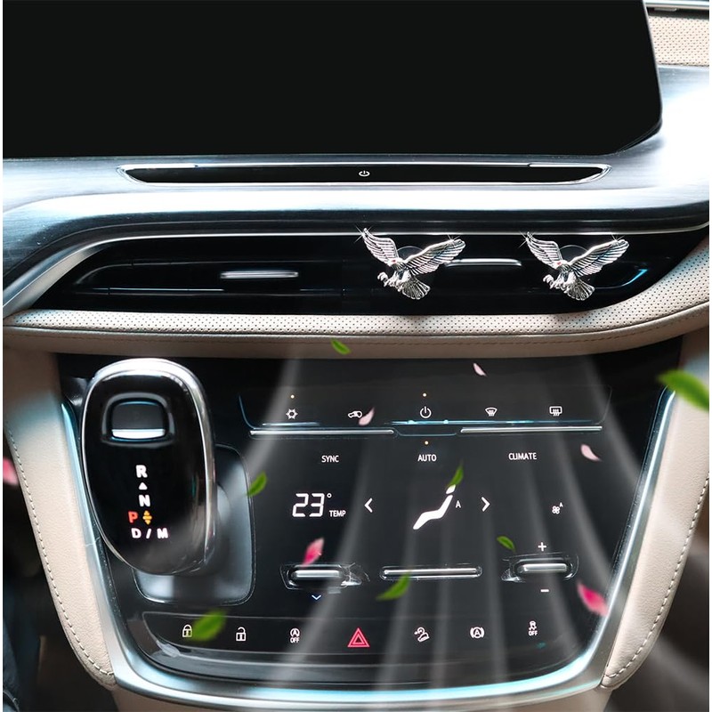 ORIESSE Vintage Eagle Car Air Freshener Vent Clips,2pcs Alloy Silver